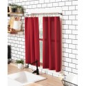 Microfiber Semi-Sheer Rod Pocket Kitchen Curtain Valance and Tiers Set, 14