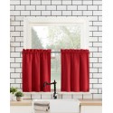 Microfiber Semi-Sheer Rod Pocket Kitchen Curtain Valance and Tiers Set, 14