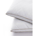 2 Pack 100% Cotton Support Down Feather Gusseted Pillow Set