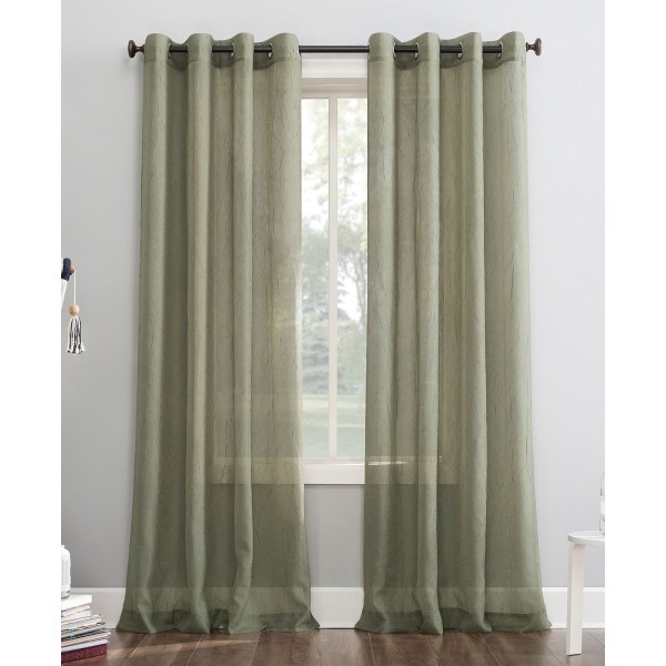 Crushed Sheer Grommet Single Curtain Panel, 51