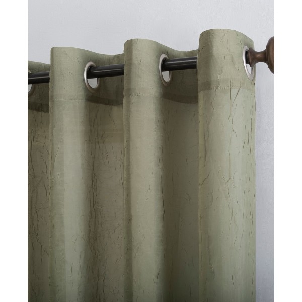 Crushed Sheer Grommet Single Curtain Panel, 51