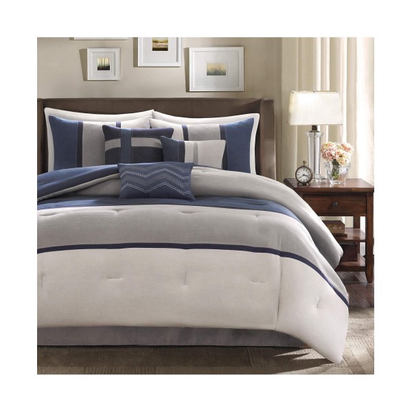 7-PC Comforter Set, Blue - Queen