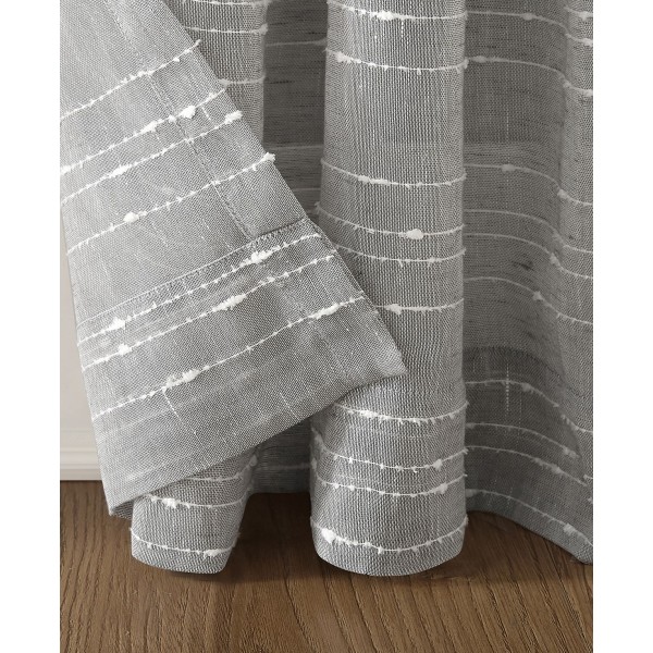 Textured Slub Stripe Anti-Dust Curtain Panel, 52