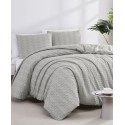 3 Piece Textured Duvet Cover and Sham Set, Full/Queen