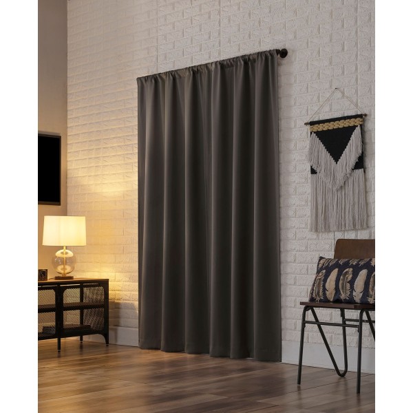 100% Blackout Rod Pocket Single Curtain Panel, 40